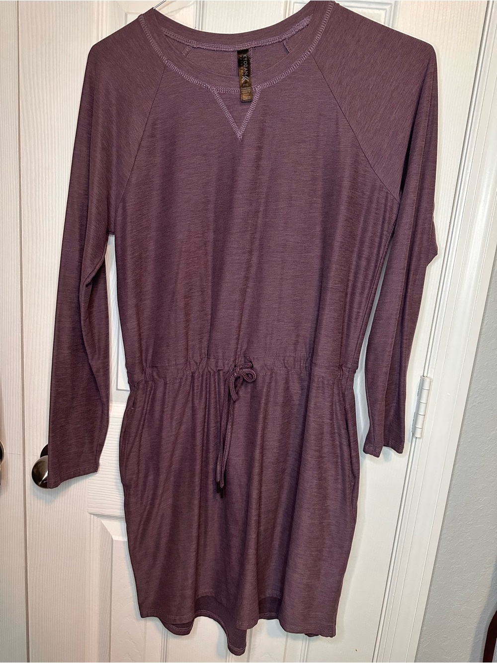 Kyodan Mauve Long Sleeve Drawstring Waist Dress